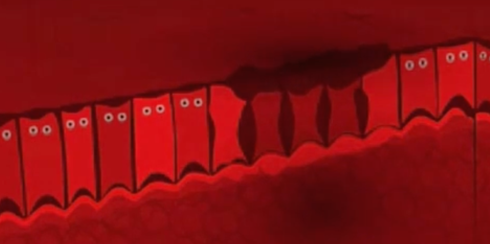 Microscopic image of skin scales being consumed by house dust mites